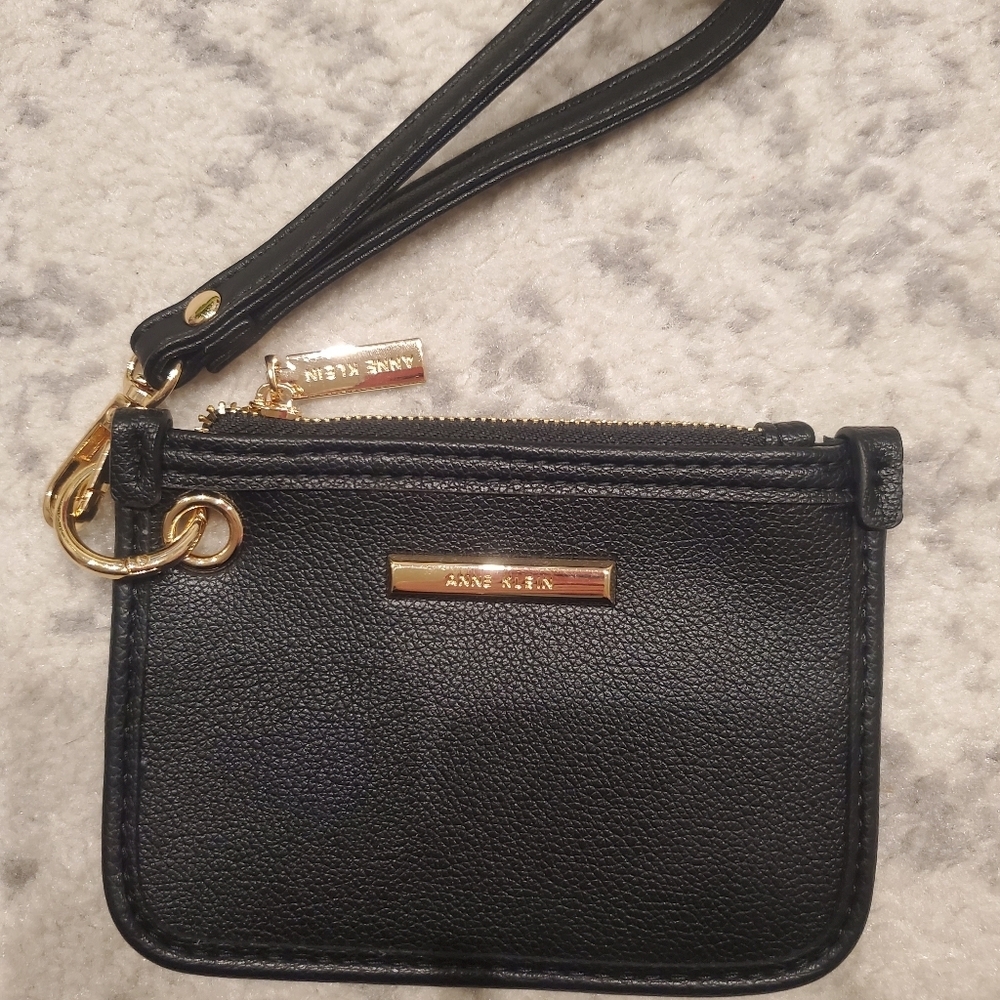 Anne Klein Black Zip Wristlet - Picture 1 of 6